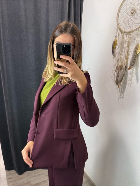 Giacca Borgogna Monopetto