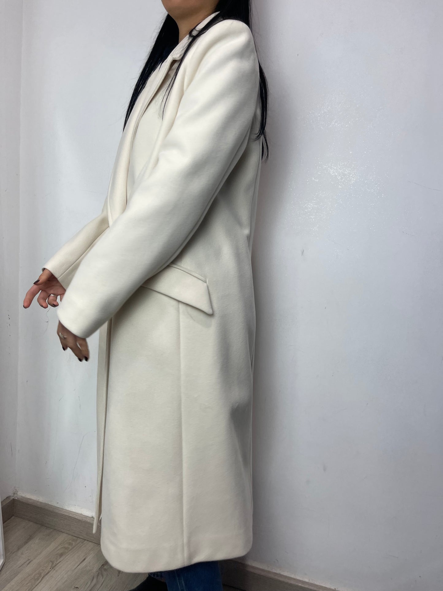 Cappotto doppio petto latte