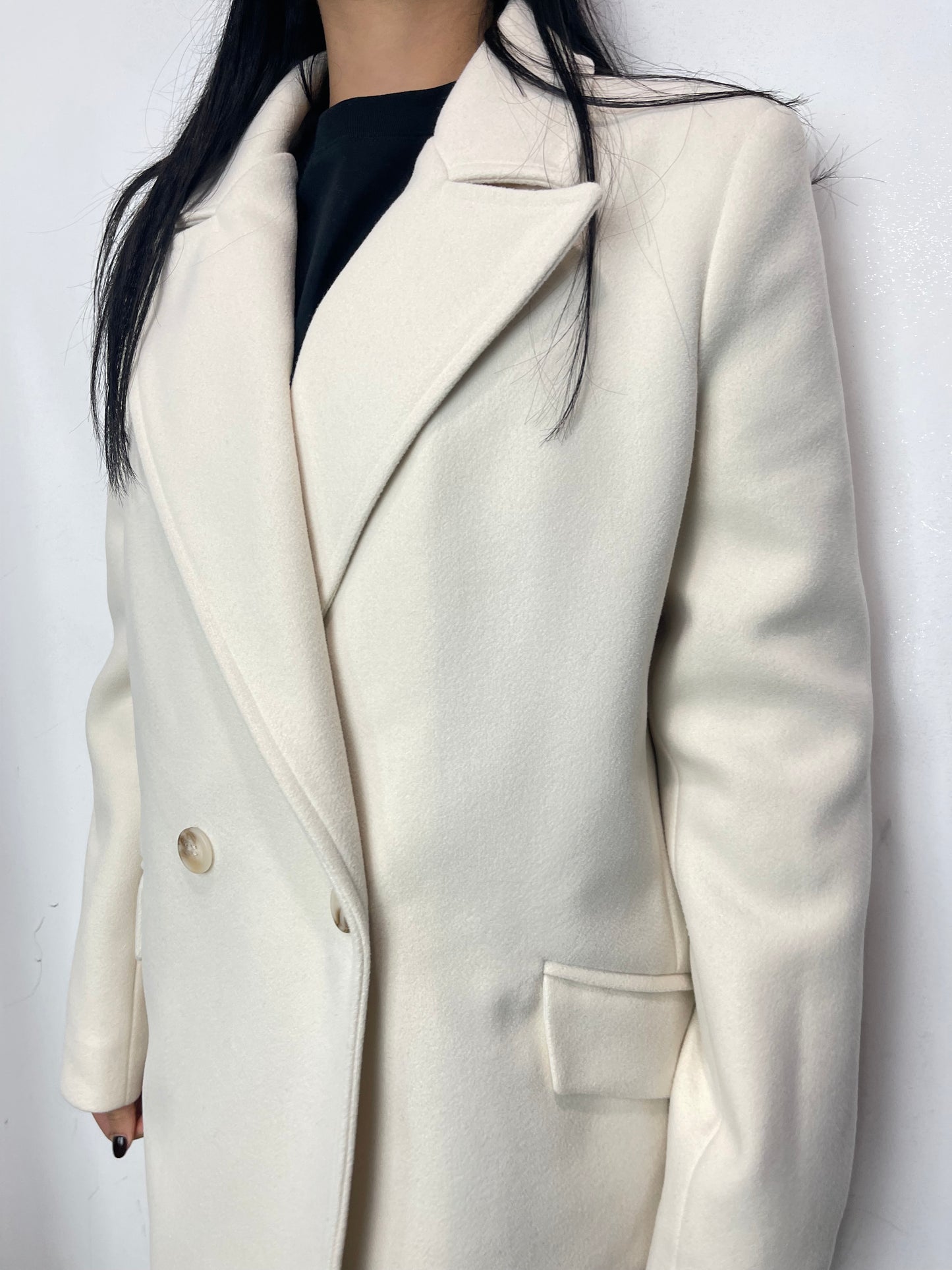 Cappotto doppio petto latte