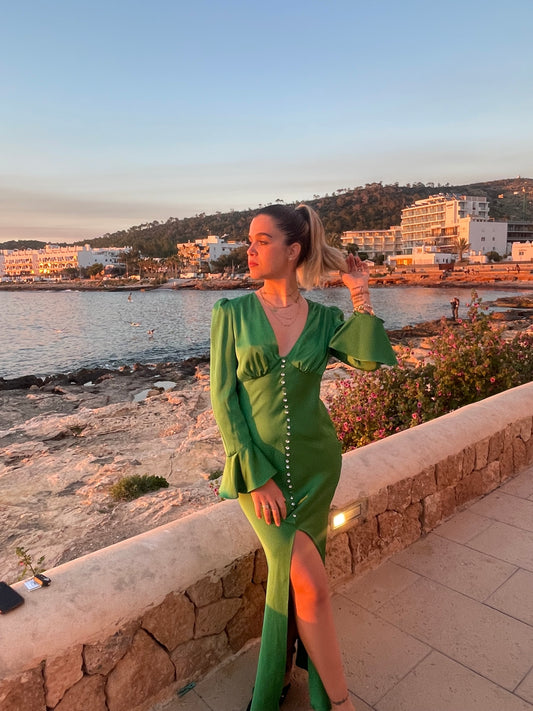 Abito midi chemisier effetto raso – SILENCE LIMITED