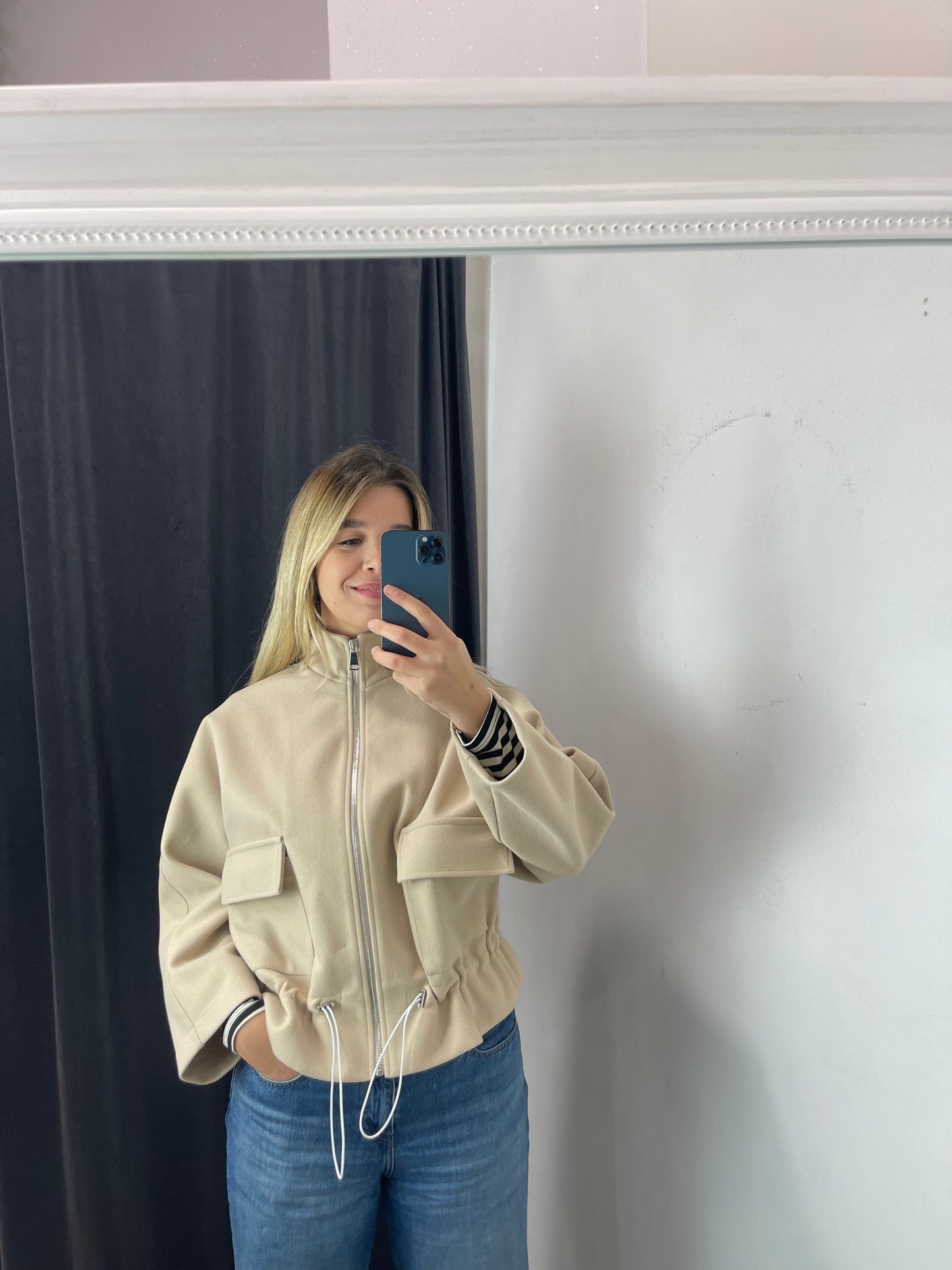 Giaccone tasche beige