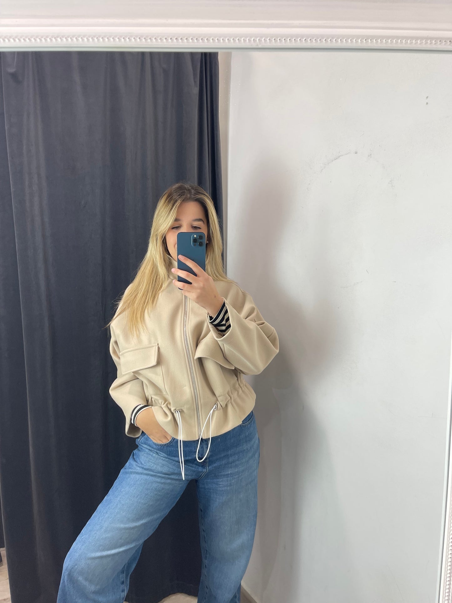 Giaccone tasche beige
