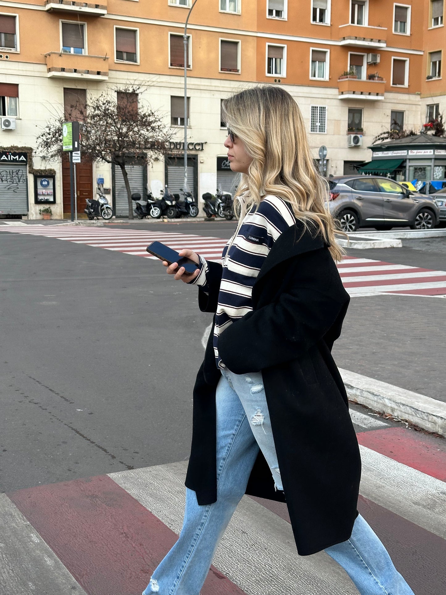 Polo righe blu