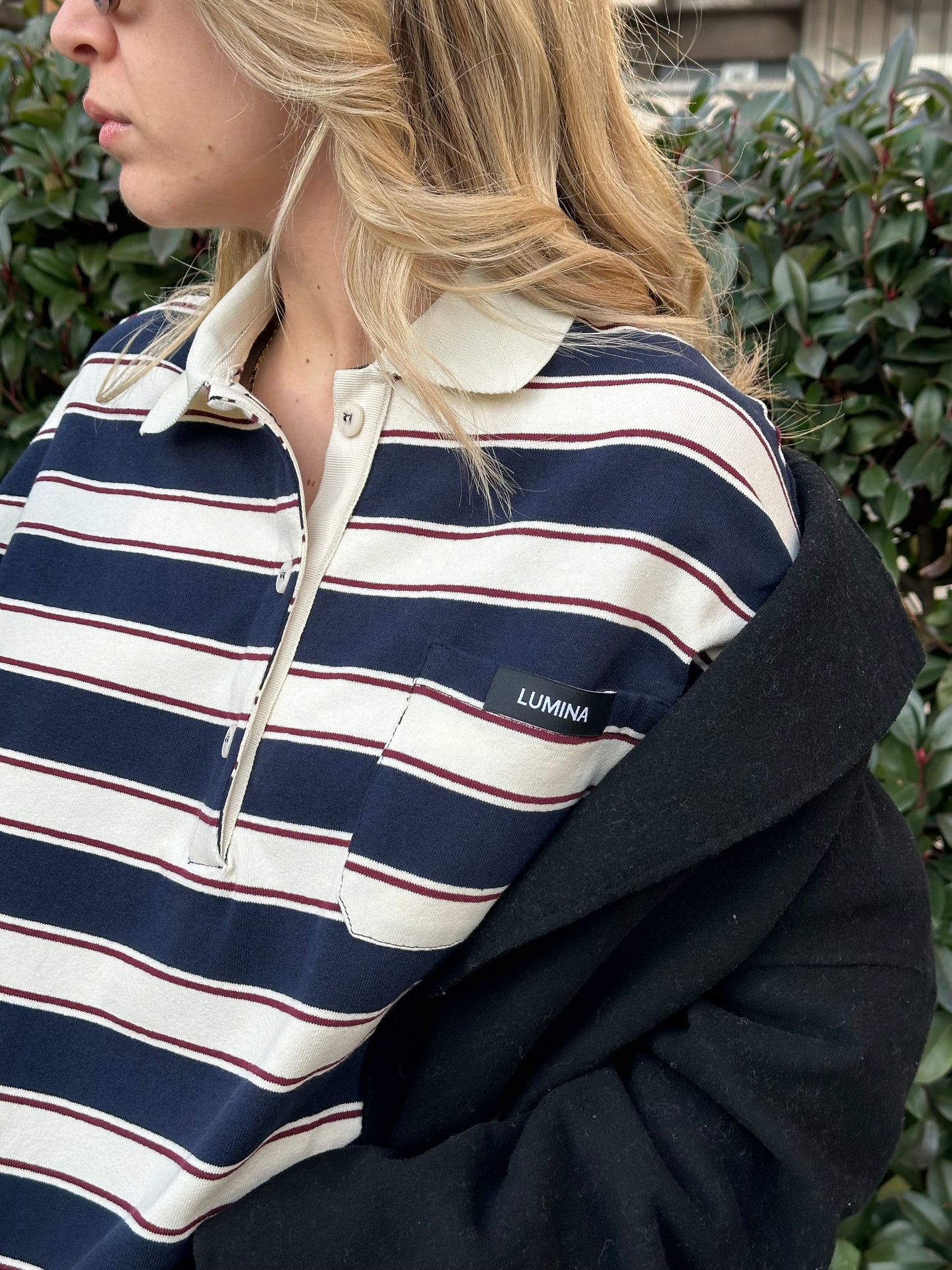 Polo righe blu