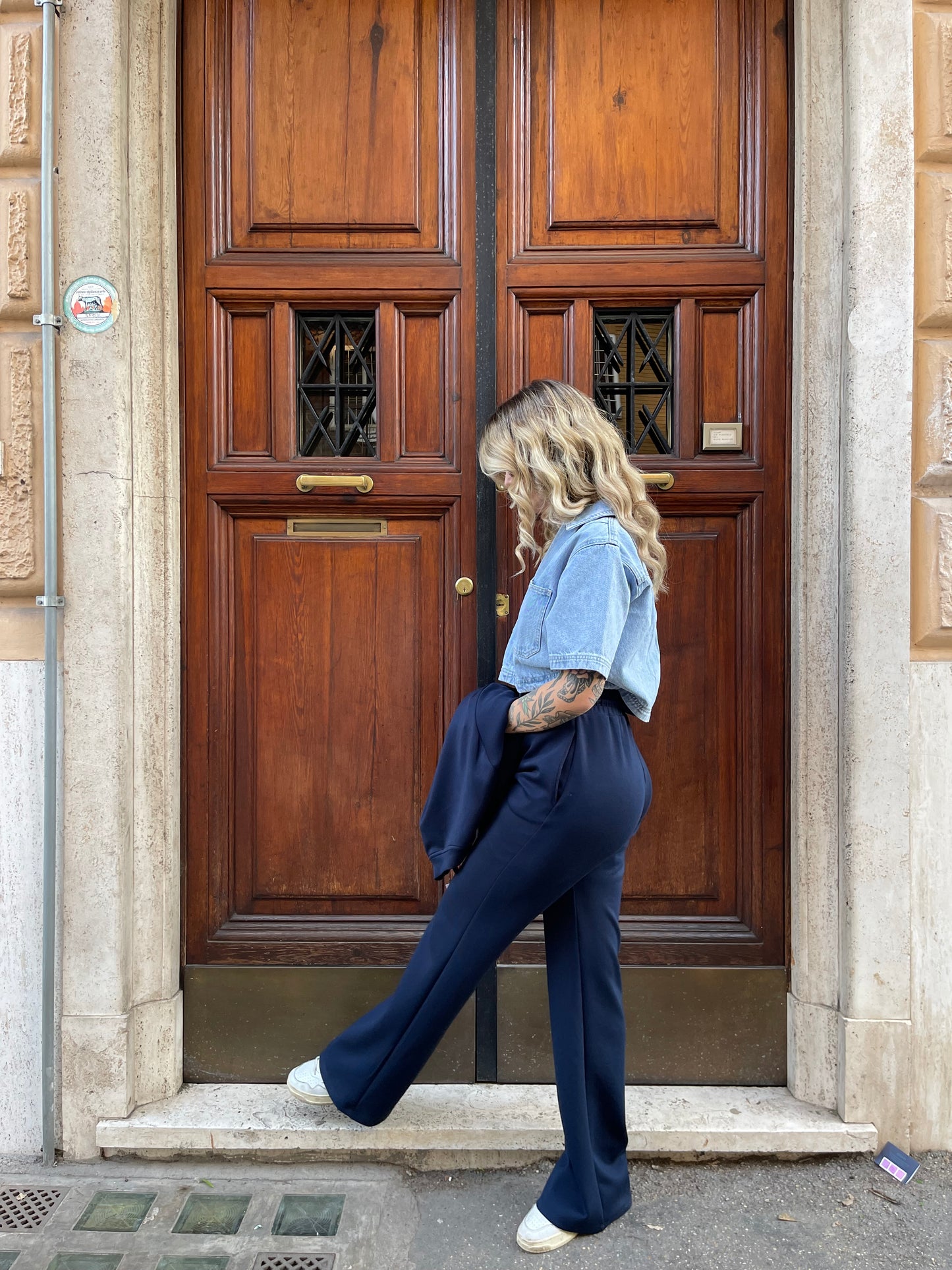 Top maglia jeans