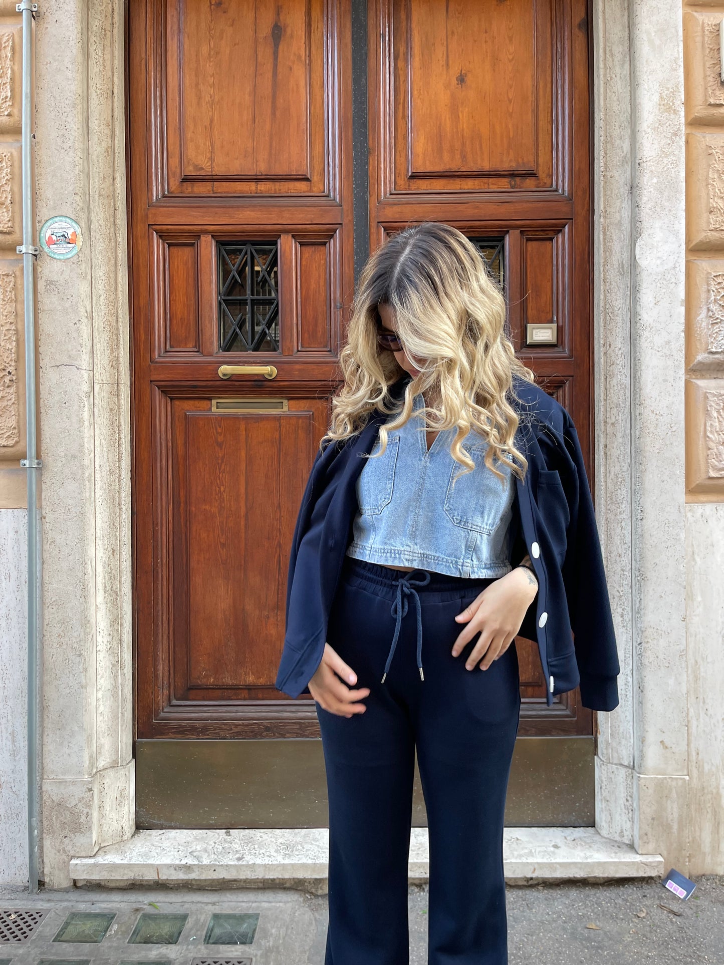 Top maglia jeans