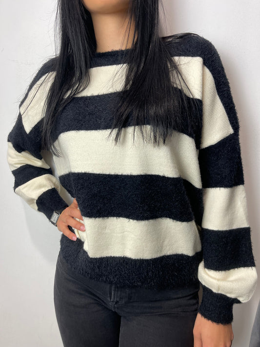 Pull righe panna e nero
