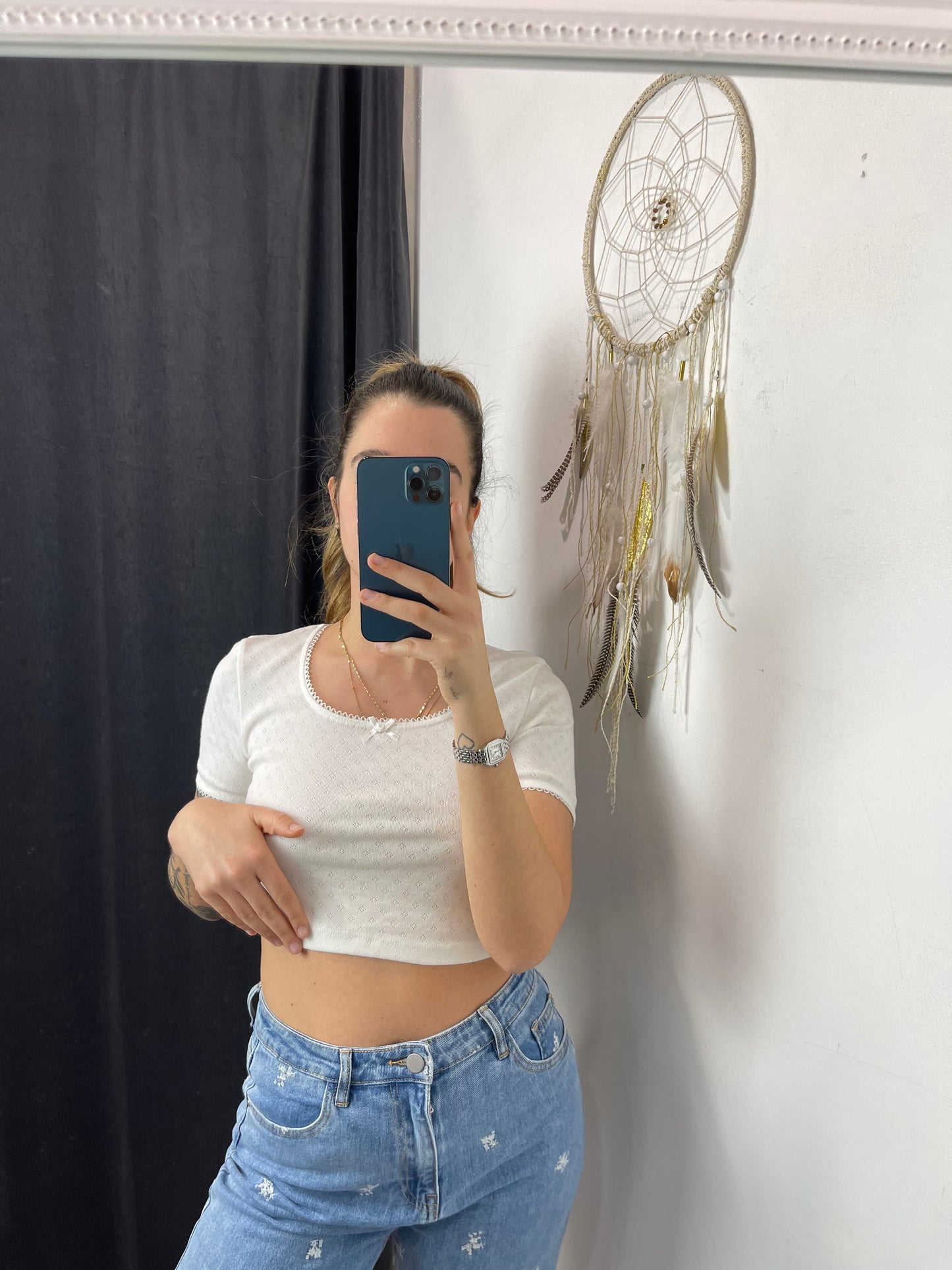 Crop t-shirt bianca