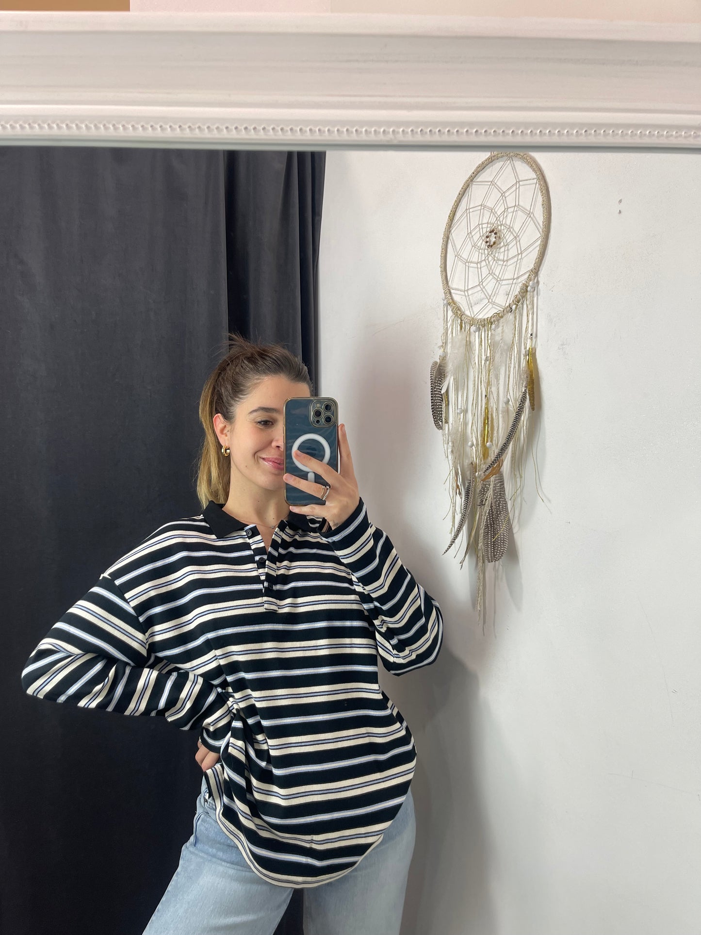 Maglia polo righine cotone ICHI