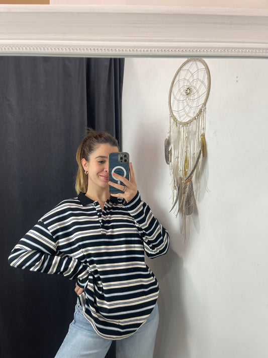 Maglia polo righine cotone ICHI