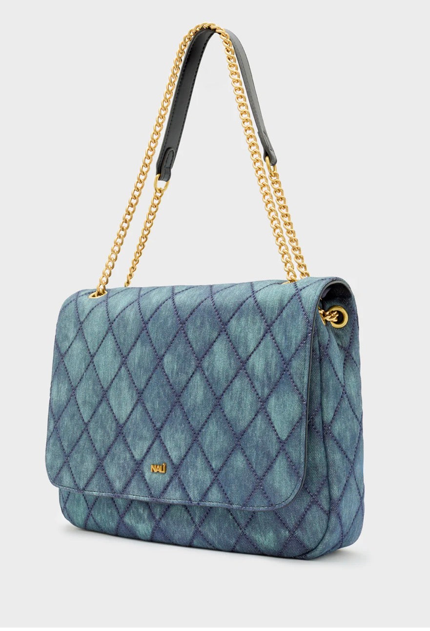 BORSA DEMI FLAP A SPALLA DENIM Nalí