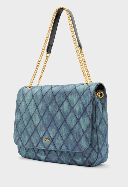 BORSA DEMI FLAP A SPALLA DENIM Nalí