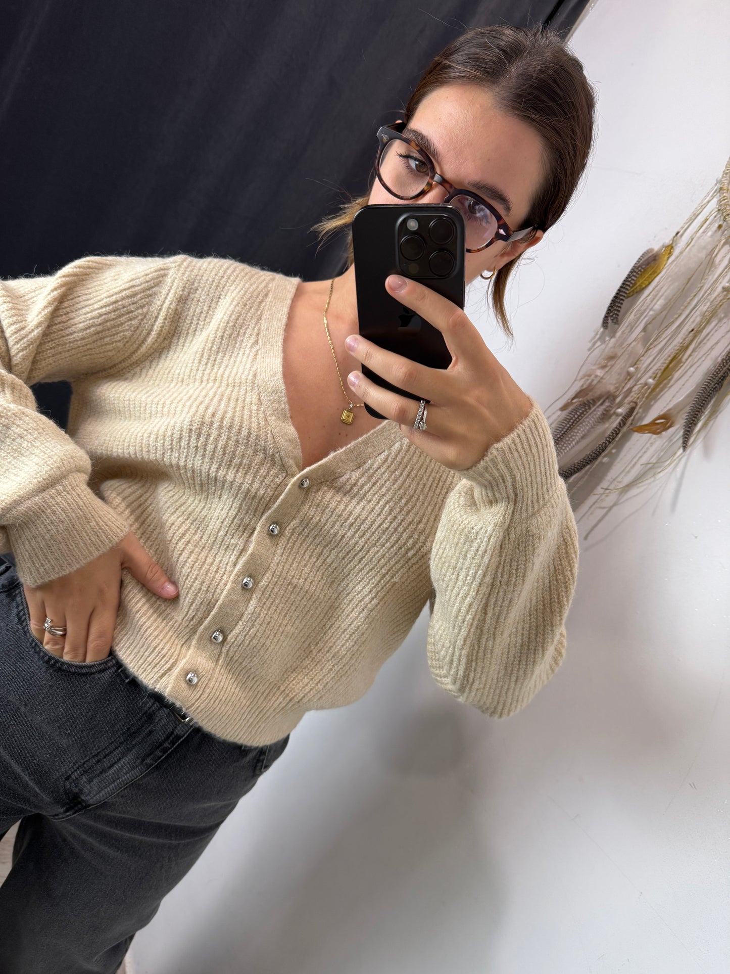 Cardigan ICHI beige