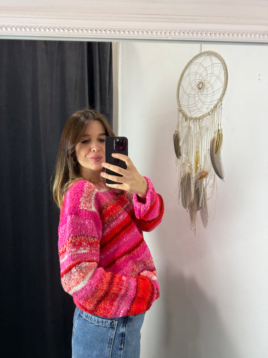 Maglione multicolore rosa Zimo