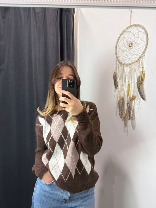 Pull rombi le streghe Brown