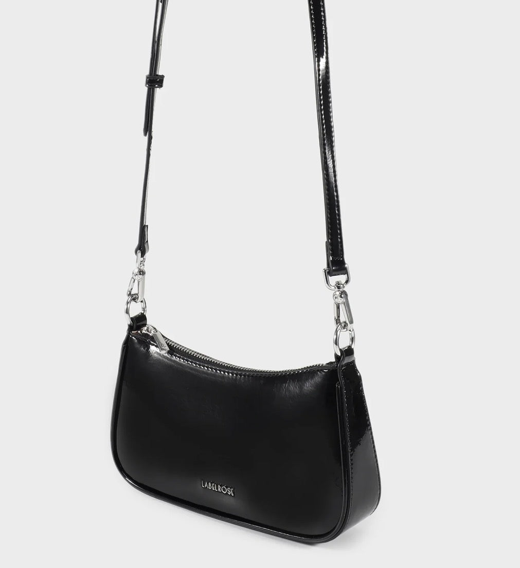 Borsa a spalla EMMA VERNICE - BLACK Label rose