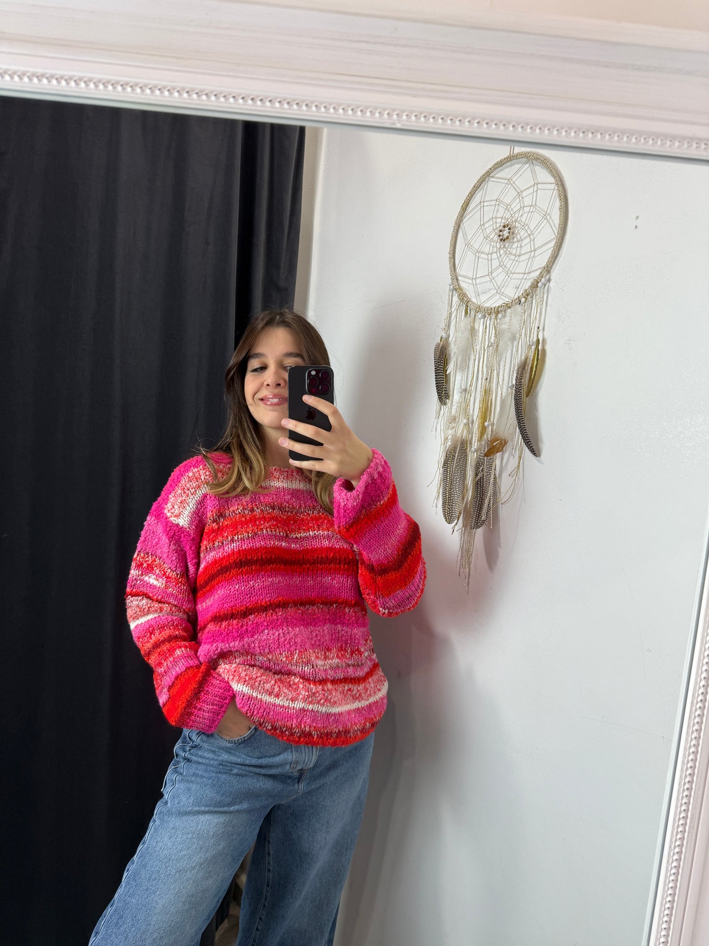 Maglione multicolore rosa Zimo
