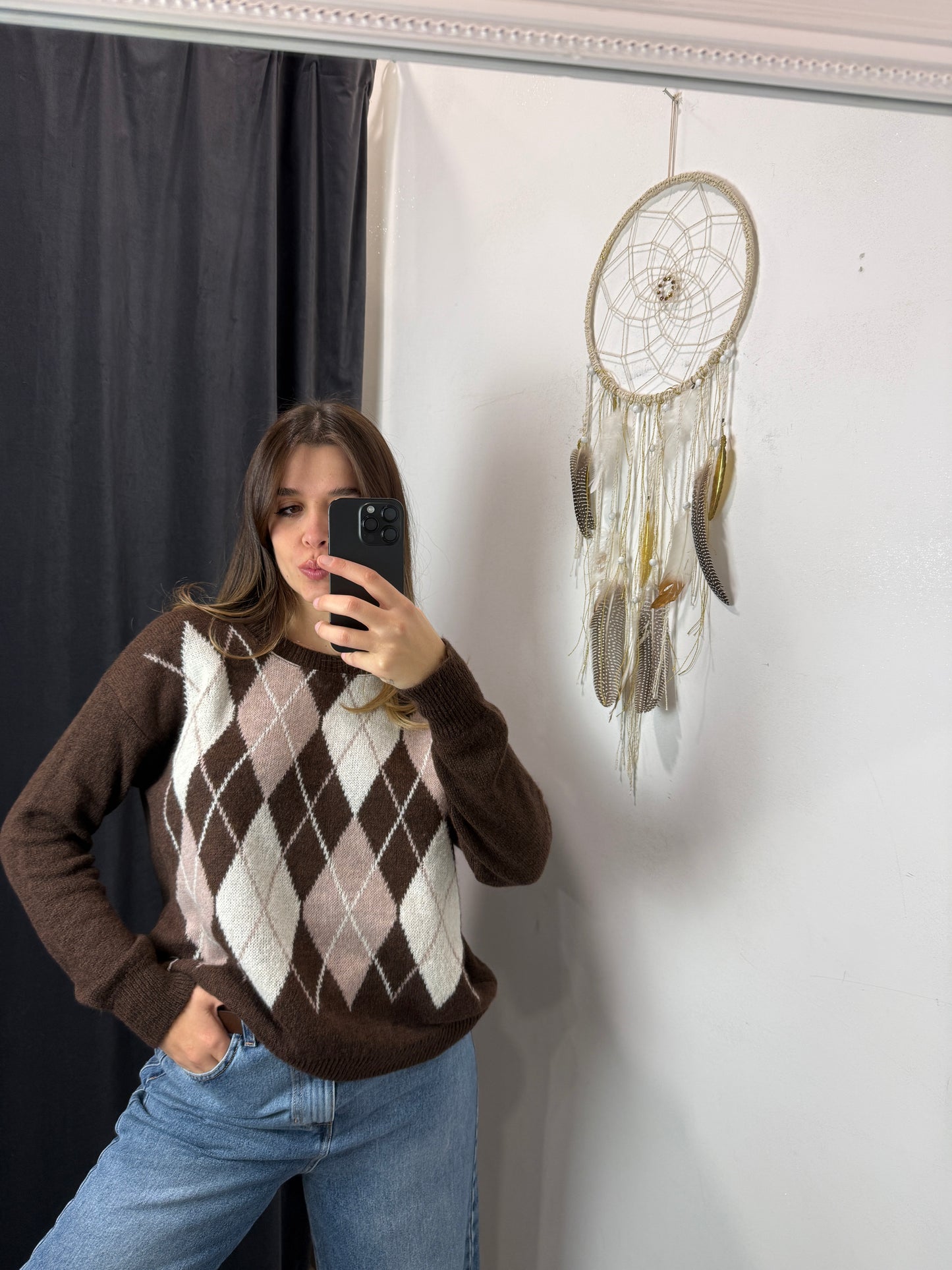 Pull rombi le streghe Brown