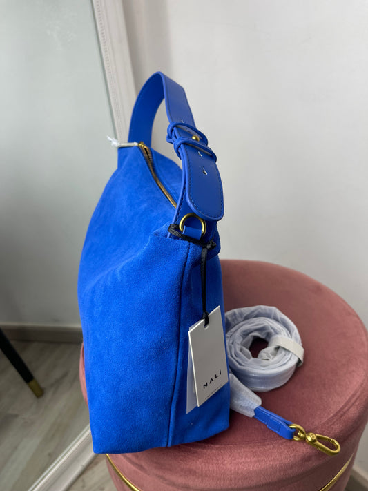 Borsa celeste vera pelle Nalì