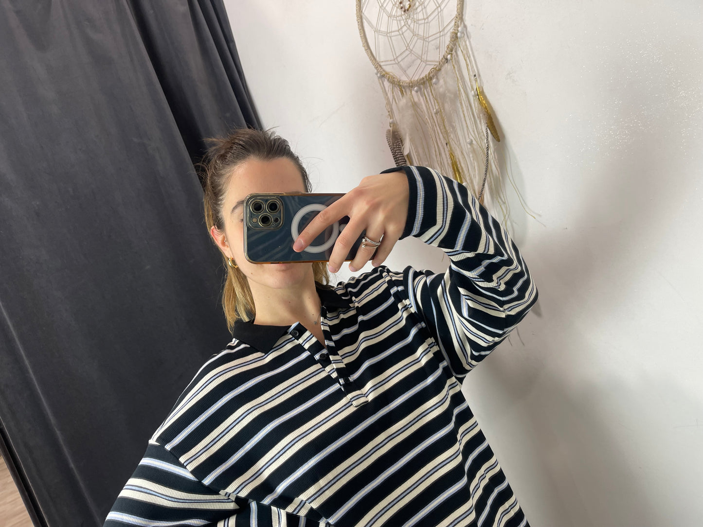 Maglia polo righine cotone ICHI