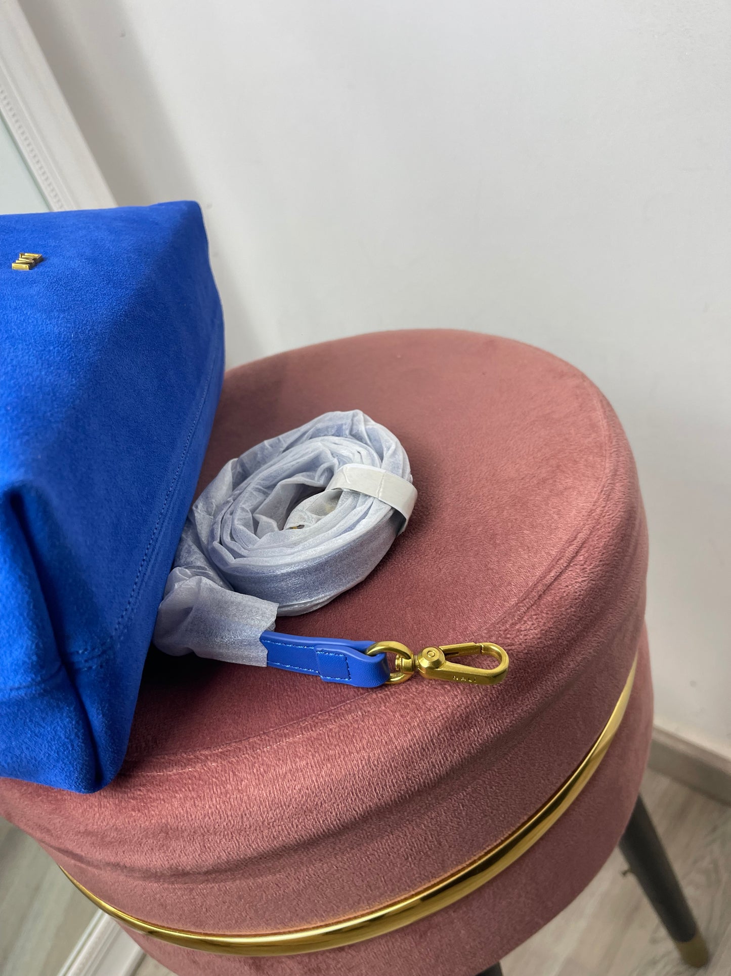 Borsa celeste vera pelle Nalì