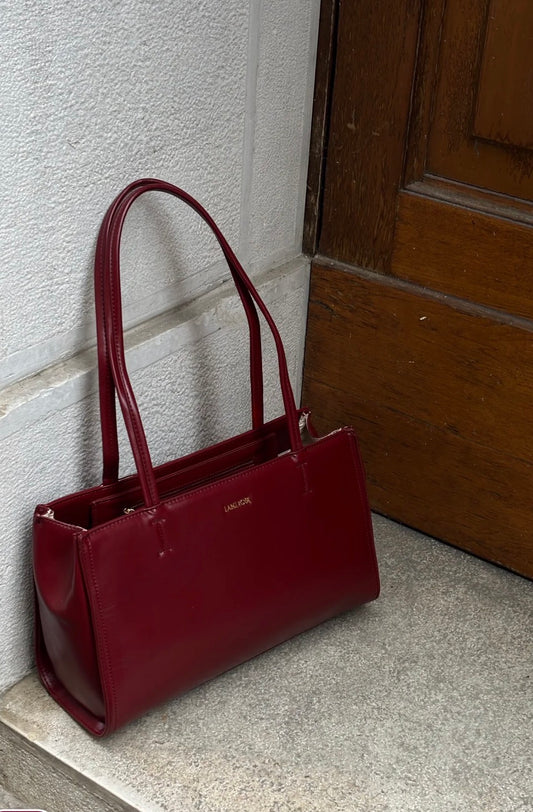 Bag patent Tote burgundy Label rose