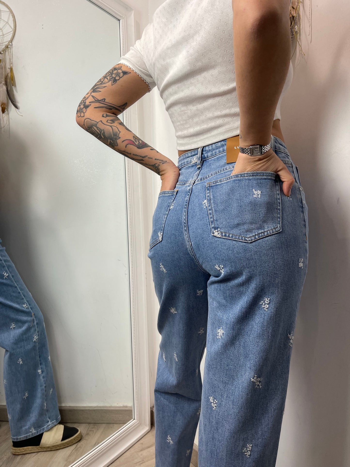 Jeans fiorellini LUMINA