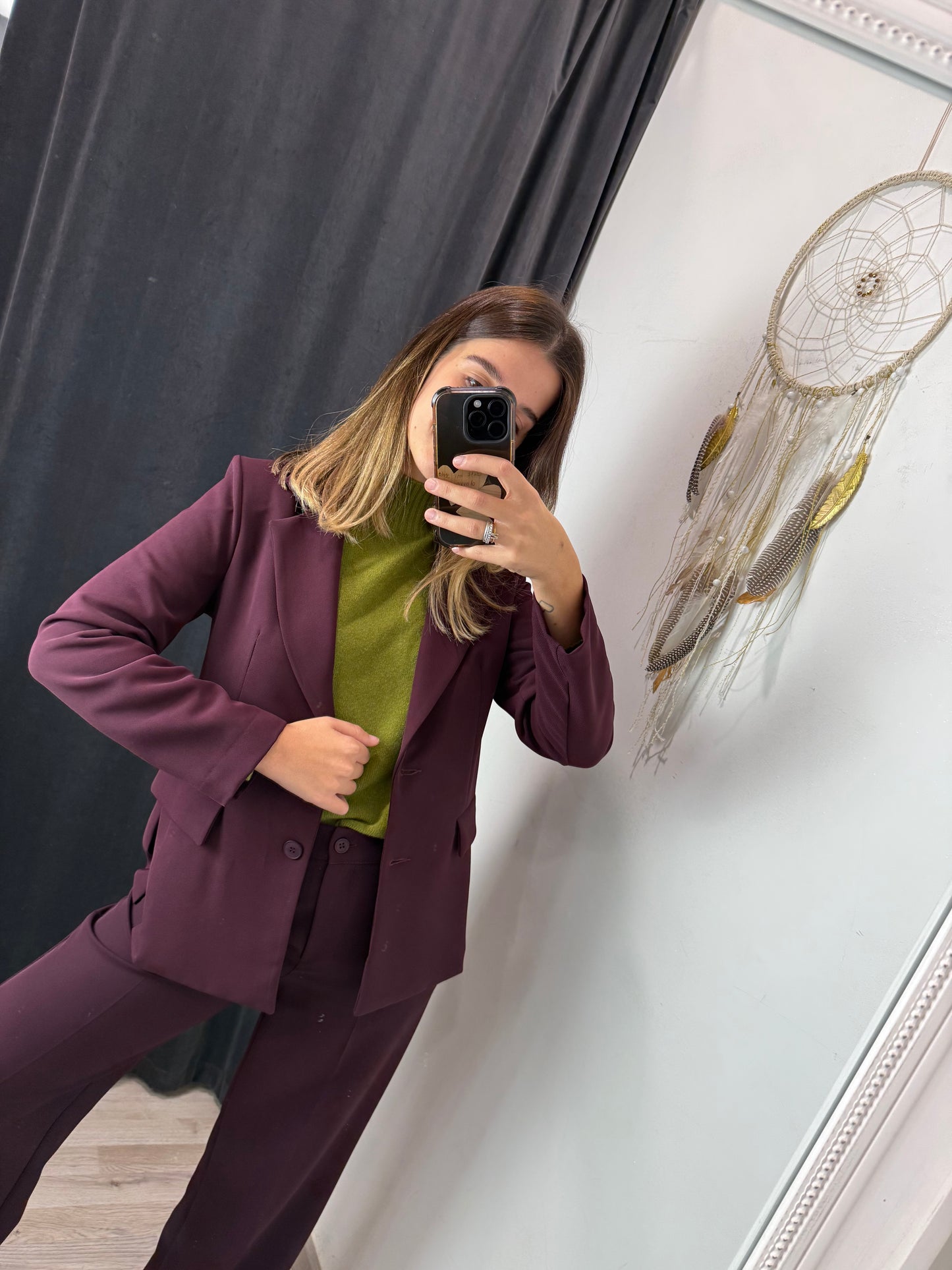 Giacca Borgogna Monopetto