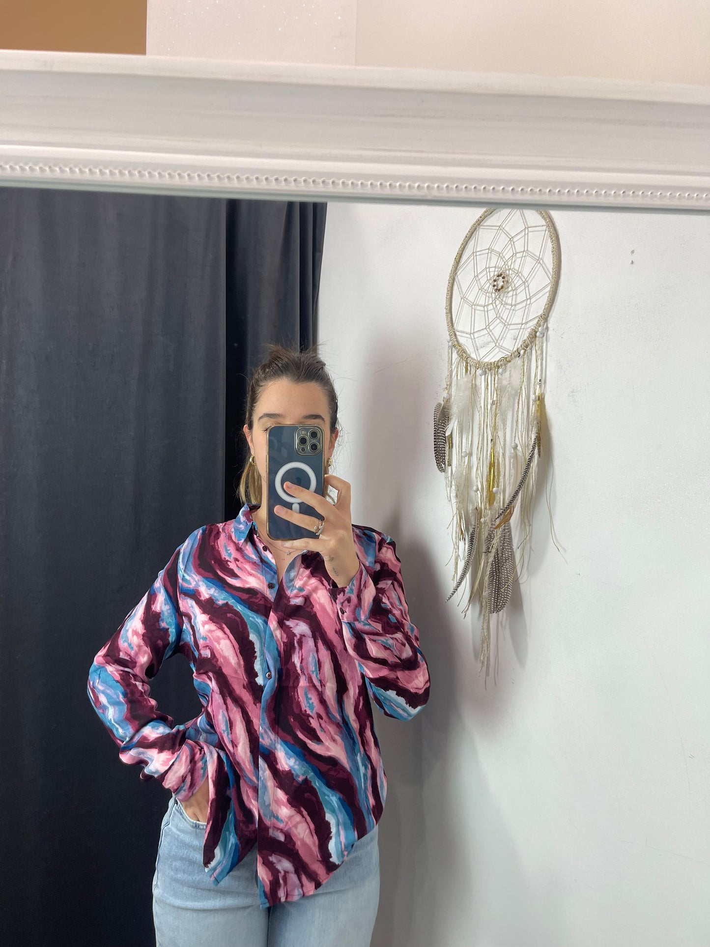 Camicia fantasia rosa / Sky ICHI