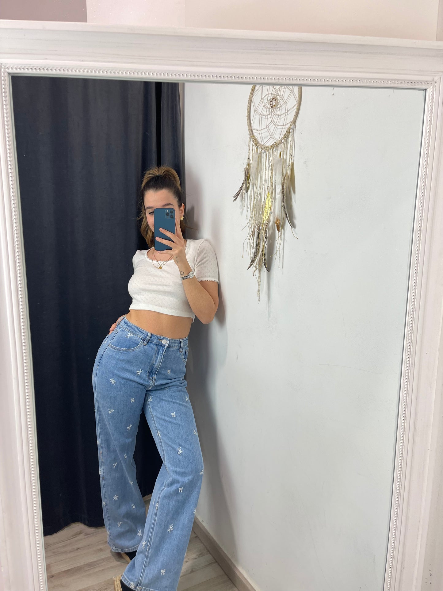 Jeans fiorellini LUMINA