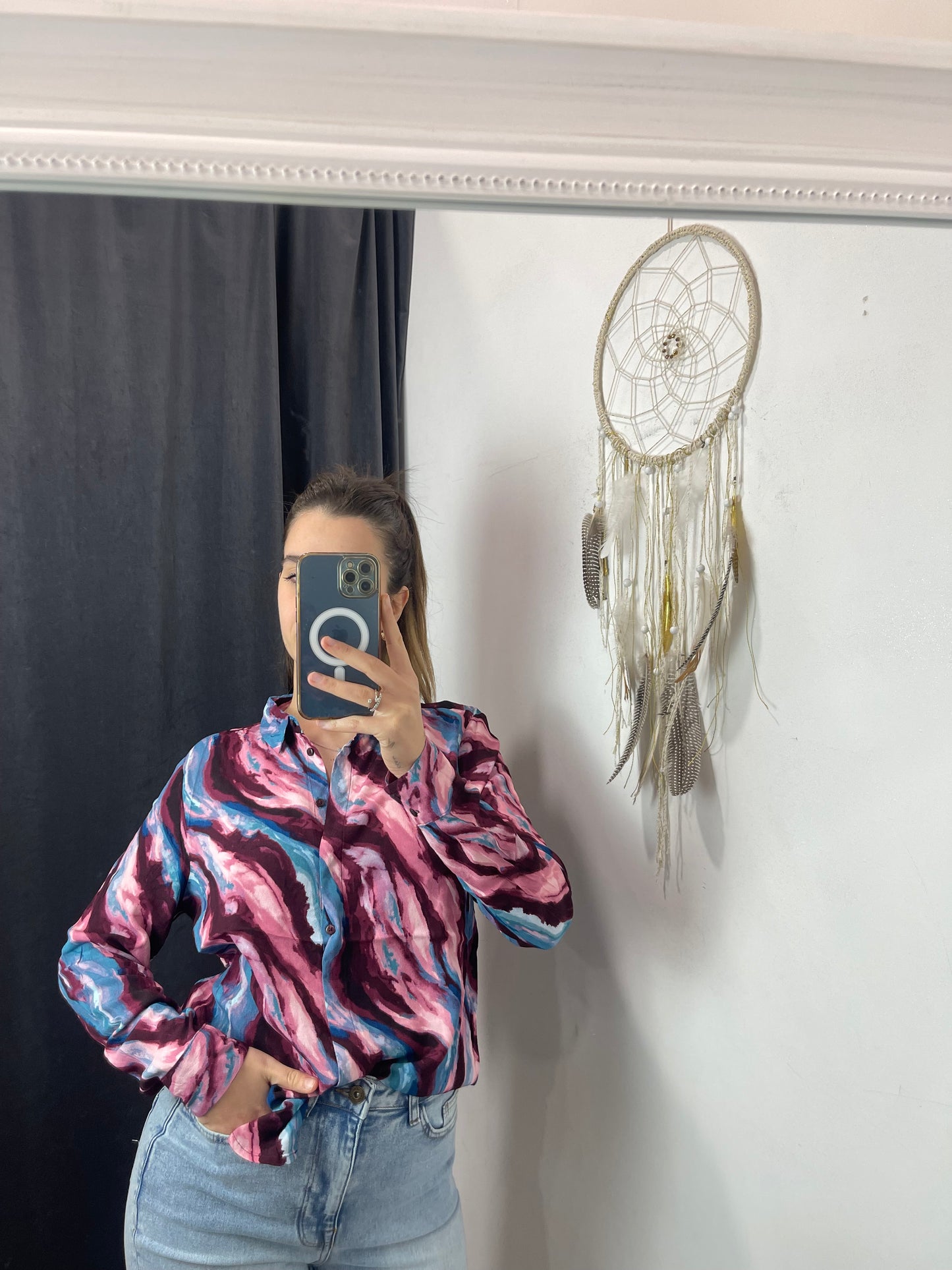 Camicia fantasia rosa / Sky ICHI