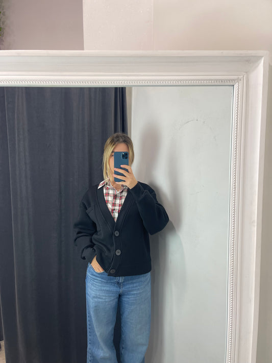 Cardigan felpato nero