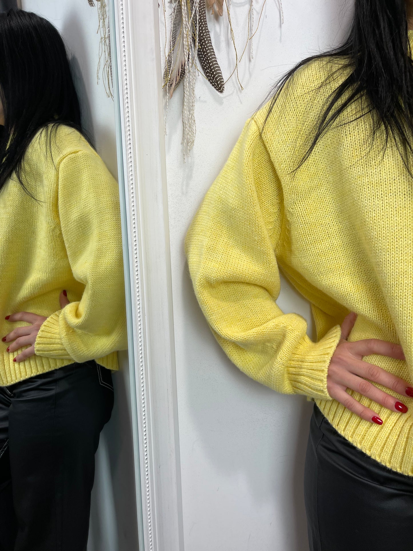 Pull girocollo giallo