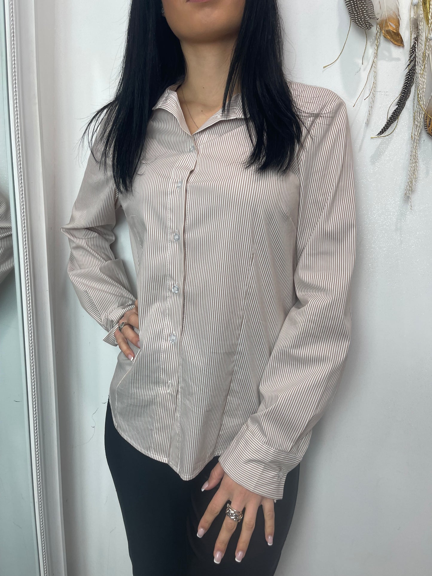 Camicia cotone righine