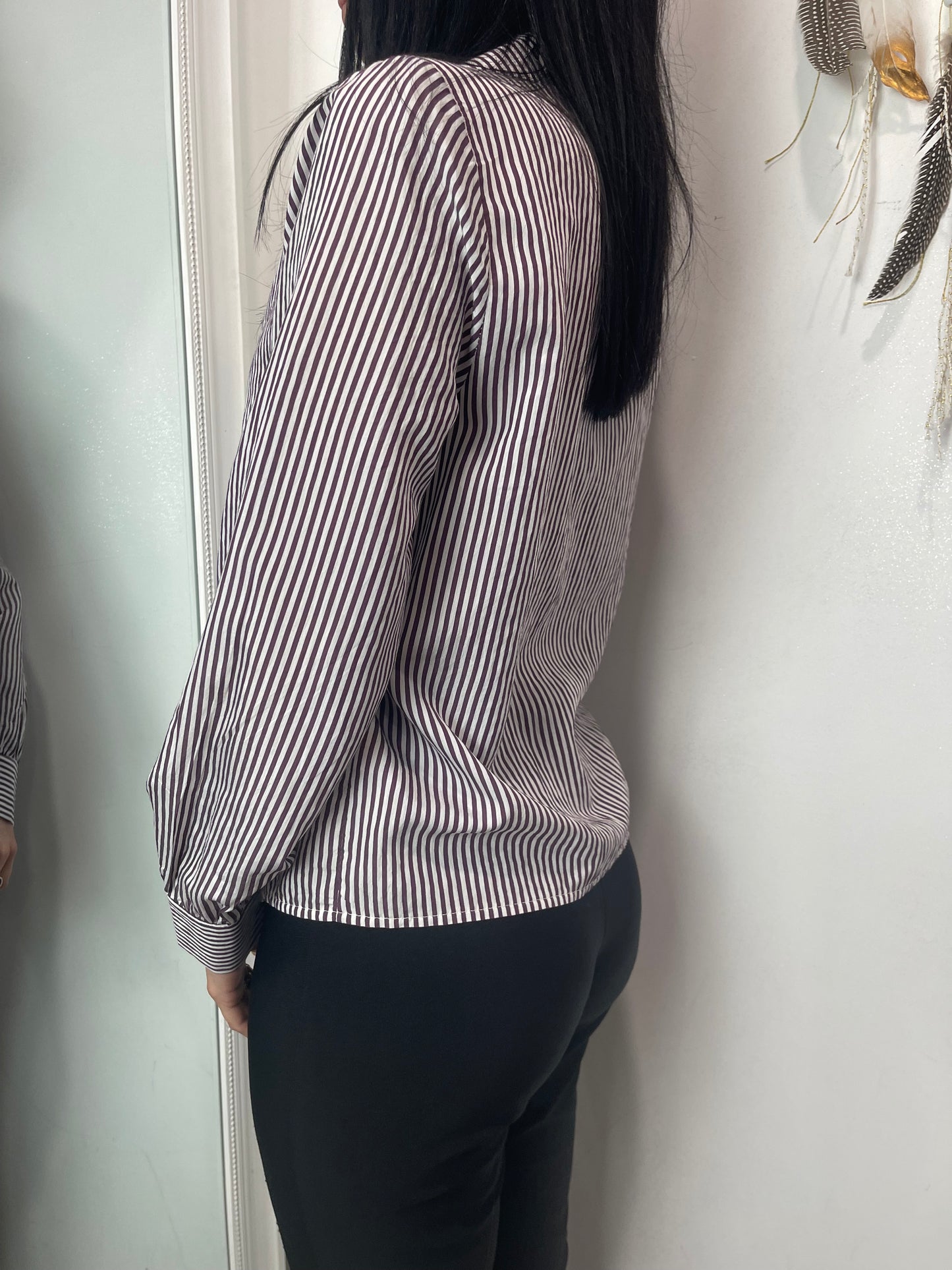 Camicia righe bordeaux