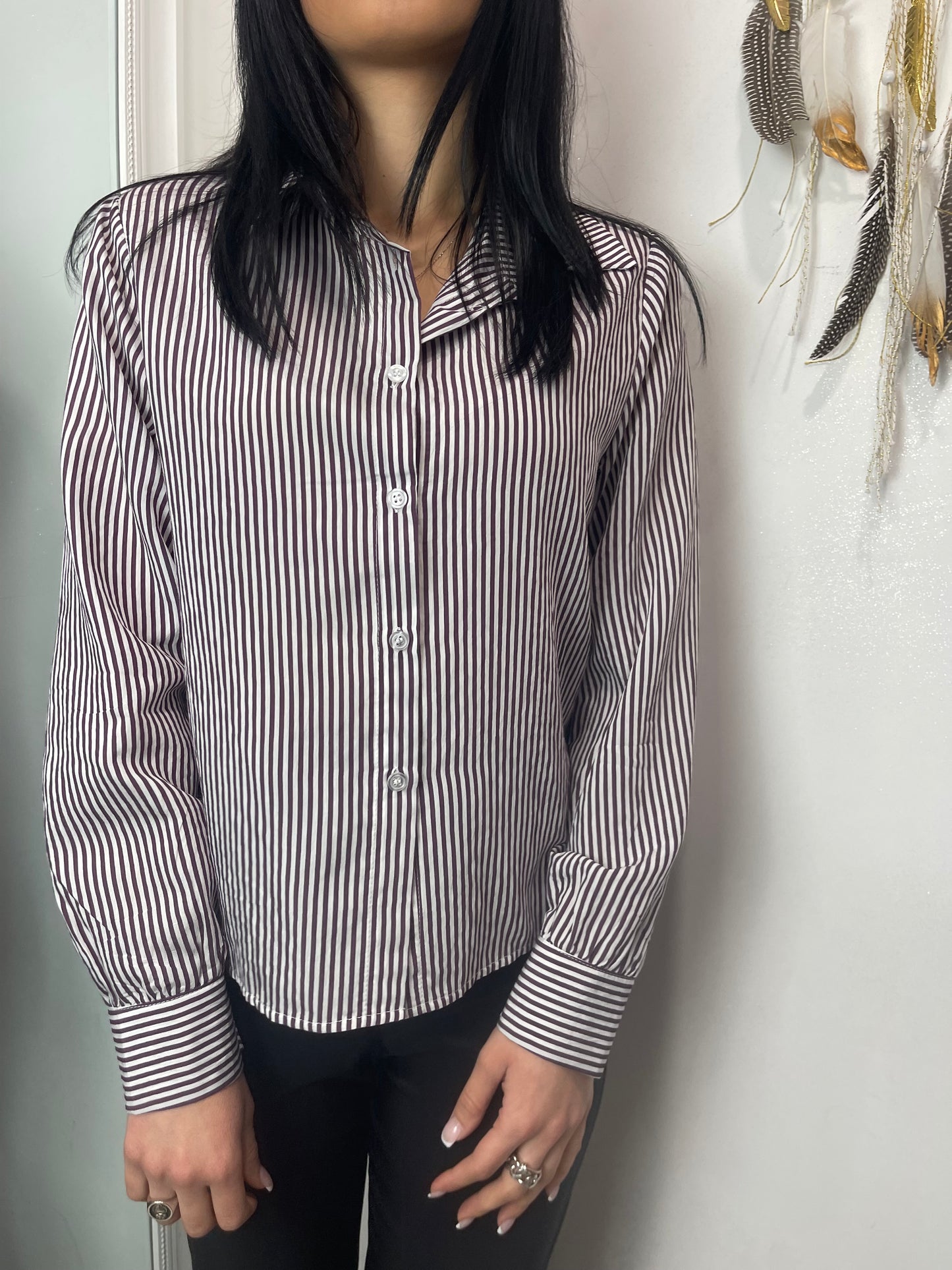 Camicia righe bordeaux