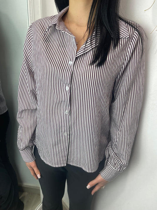 Camicia righe bordeaux